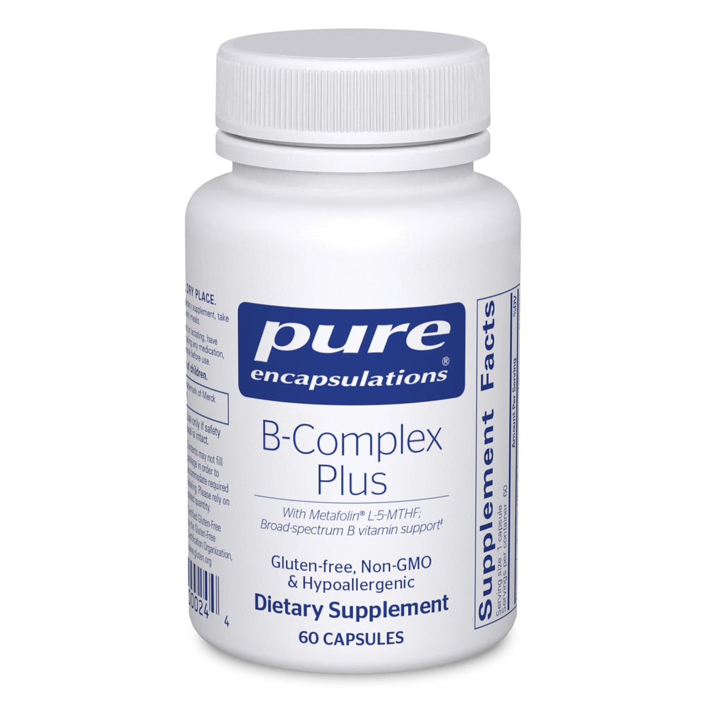Pure Encapsulations B-Complex Plus bottle with capsules for daily energy support