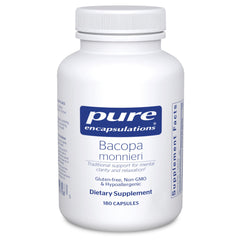 Pure Encapsulations Bacopa Monnieri bottle showing premium brain-support capsules for daily focus