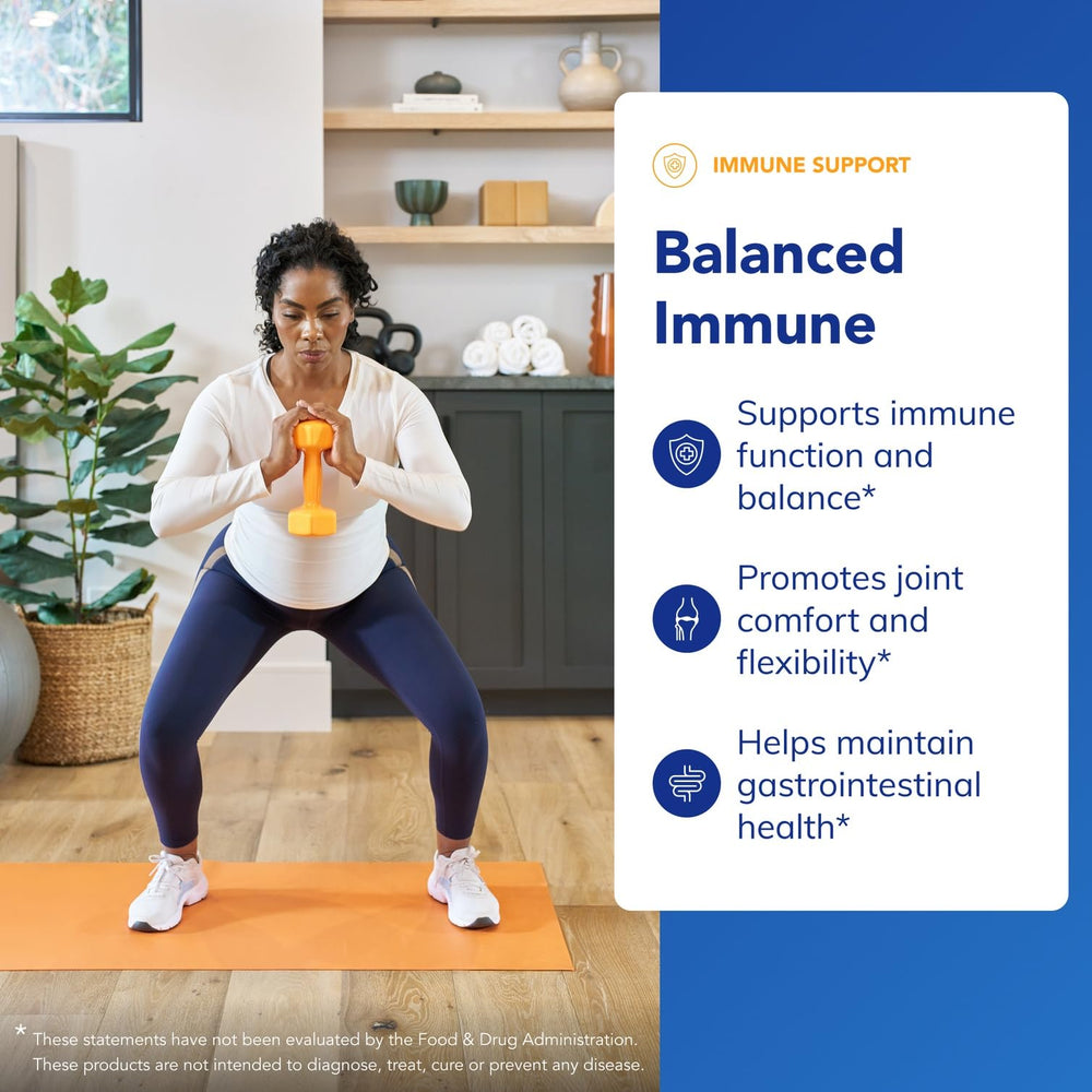 Pure Encapsulations Balanced Immune capsules closeup showing easy daily intake