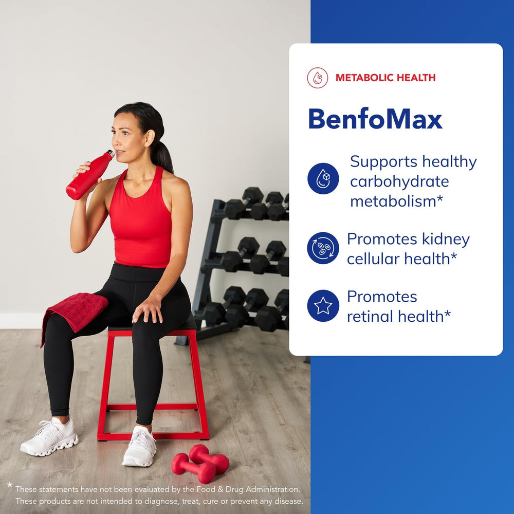 BenfoMax 90s label with vegan and non GMO seals for wellness enthusiasts