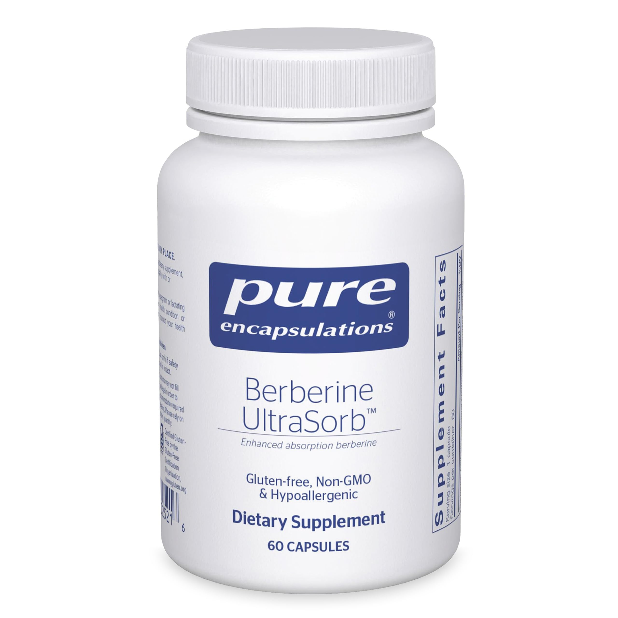 Pure Encapsulations Berberine UltraSorb bottle showing enhanced absorption potential