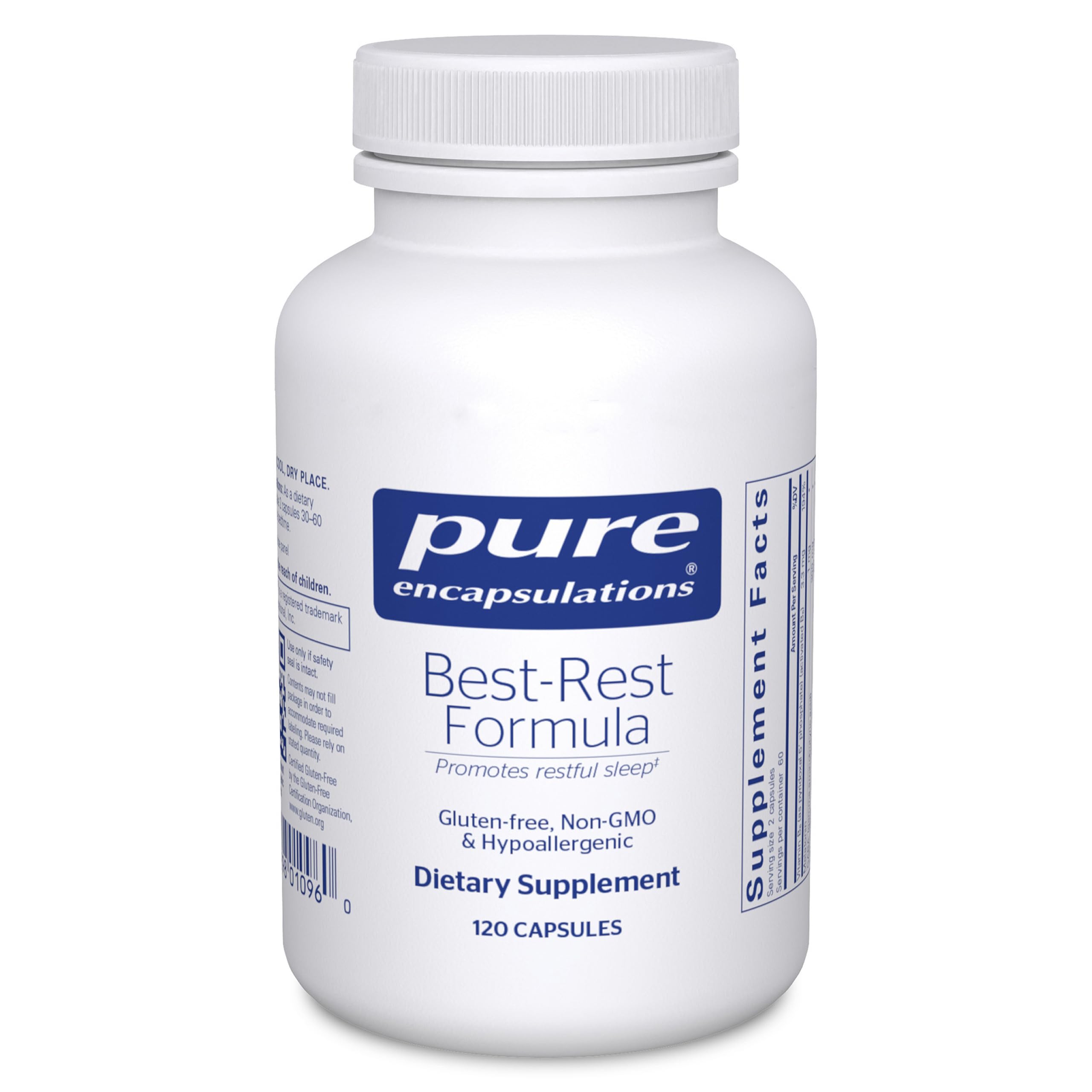 Pure Encapsulations Best Rest bottle with easy to swallow capsules for nightly use