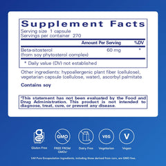 Pure Encapsulations Beta-Sitosterol bottle back highlighting purity and label details