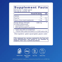 Pure Encapsulations Borage Oil softgels closeup suggests easy daily capsules.