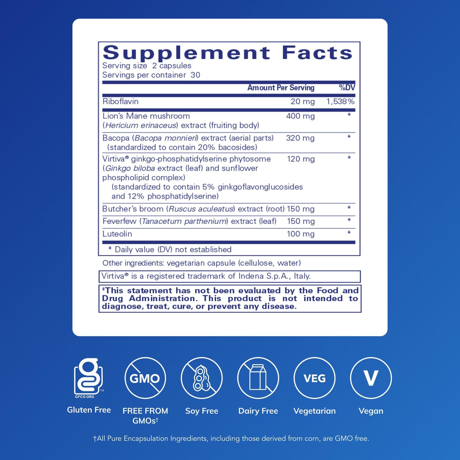 Brain Reset label close-up highlighting ingredients and potential brain-supporting benefits.