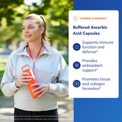 Pure Encapsulations Buffered Ascorbic Acid Capsules capsules close-up emphasizing easy intake