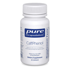 Pure Encapsulations CaffPhenol bottle showcases smooth energy for daily focus