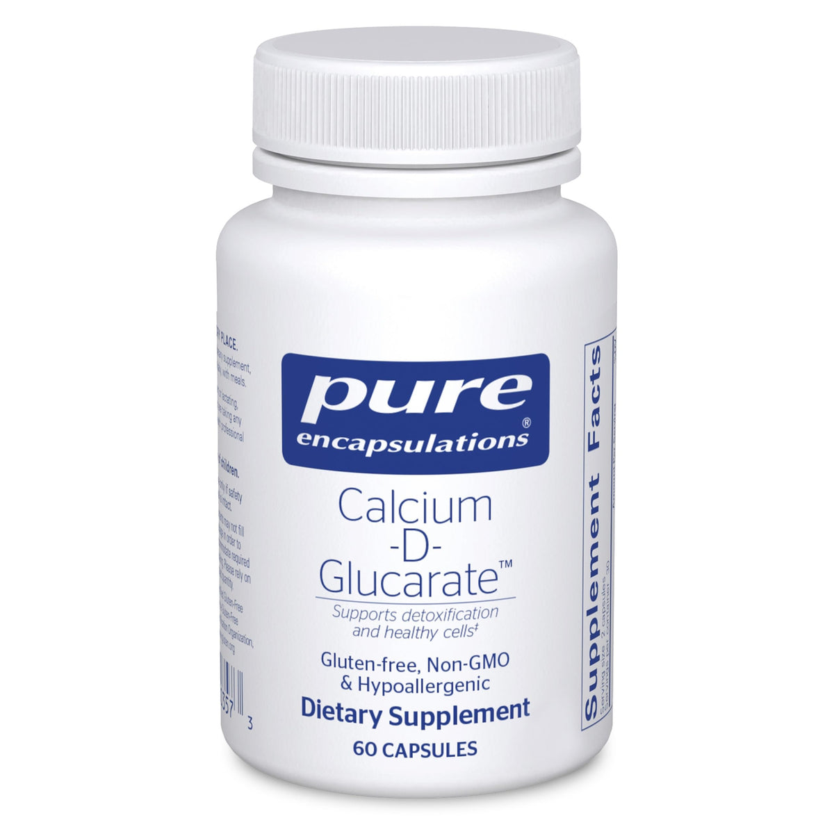 Pure Encapsulations Calcium-D-Glucarate bottle showing premium detox support potential