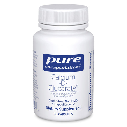 Pure Encapsulations Calcium-D-Glucarate bottle showing premium detox support potential