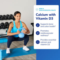 Pure Encapsulations Calcium with Vitamin D3 capsules pictured in soft gel form for easy swallowing.