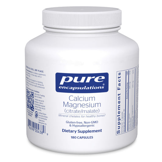 Pure Encapsulations Calcium Magnesium citrate malate bottle for bone support