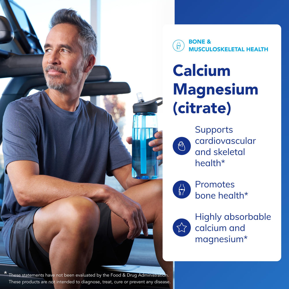 Pure Encapsulations Calcium Magnesium (Citrate) pour demonstrates convenient dosing at home.
