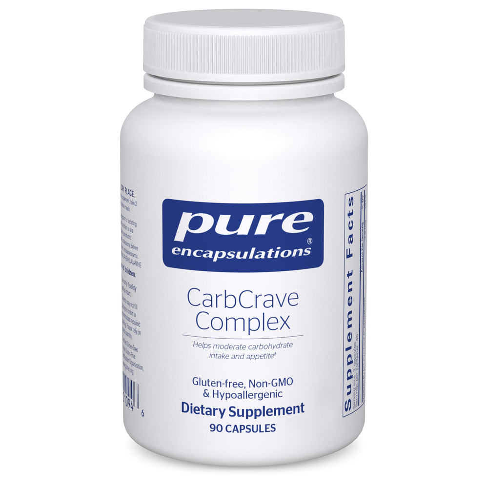 Pure Encapsulations CarbCrave Complex bottle supports balanced appetite and mood.