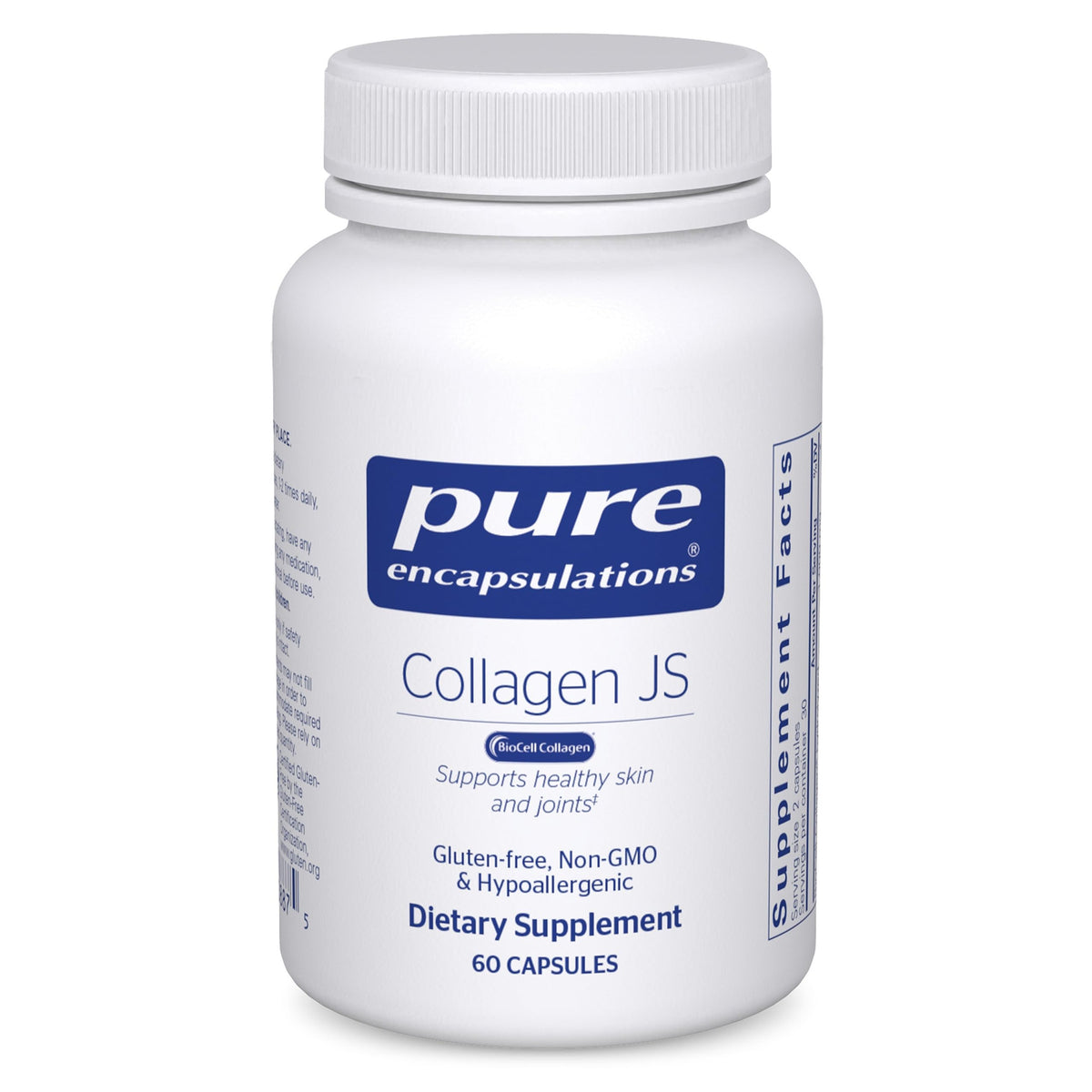Pure Encapsulations Collagen JS bottle front—premium joint and skin support in one capsule.