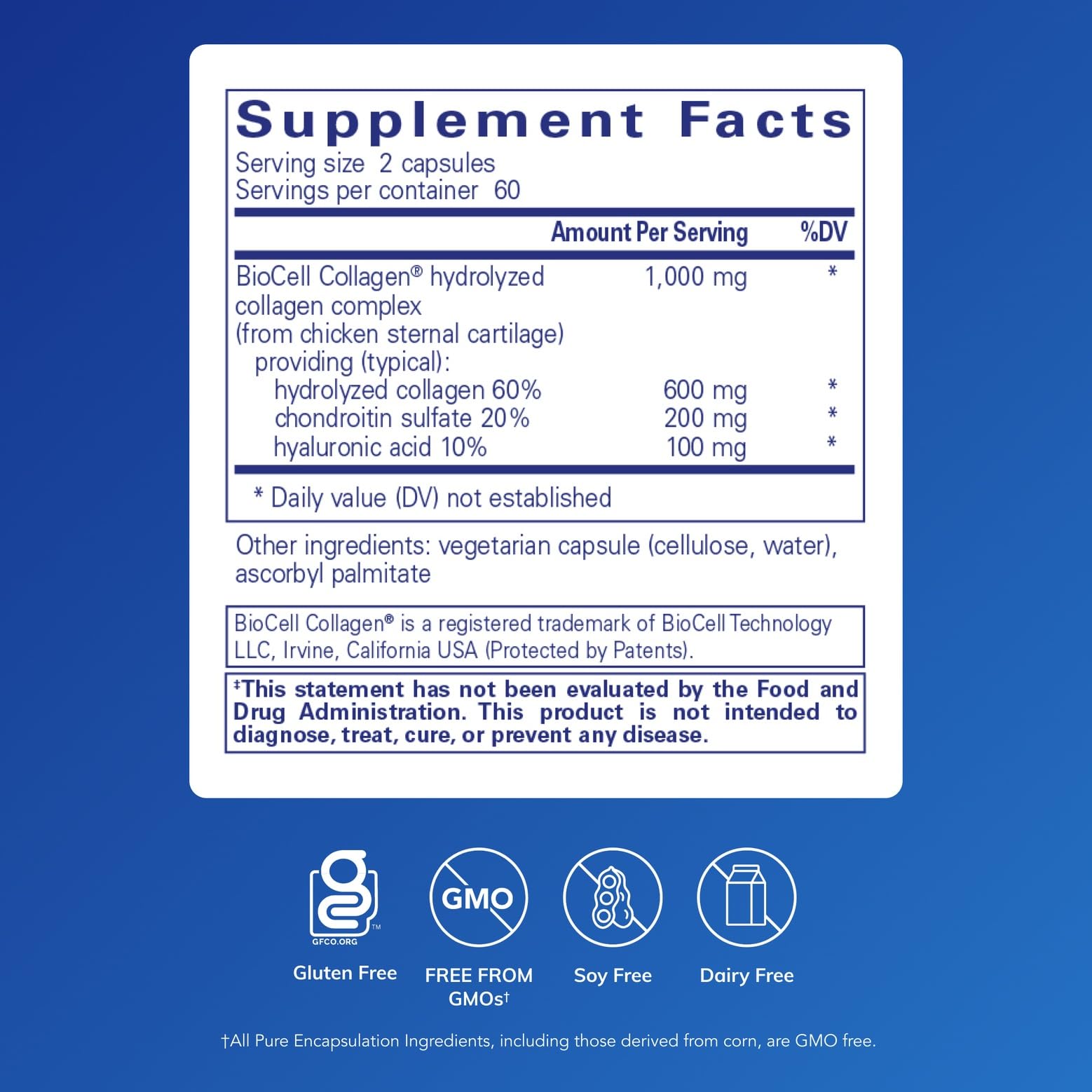 Pure Encapsulations Collagen JS capsules ready for daily use.