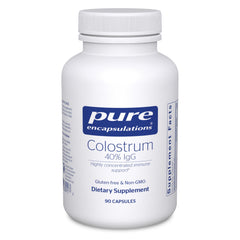 Pure Encapsulations Colostrum 90 capsules bottle for daily immune support.