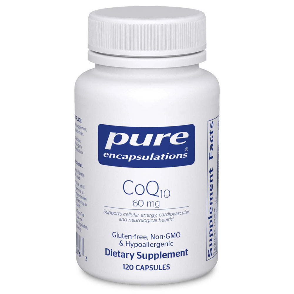 Pure Encapsulations CoQ10 60 mg bottle front view for daily energy support