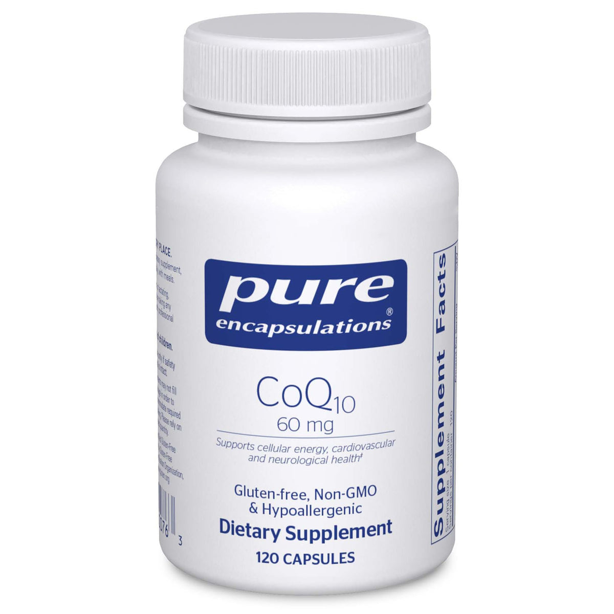 Pure Encapsulations CoQ10 60 mg bottle front view for daily energy support
