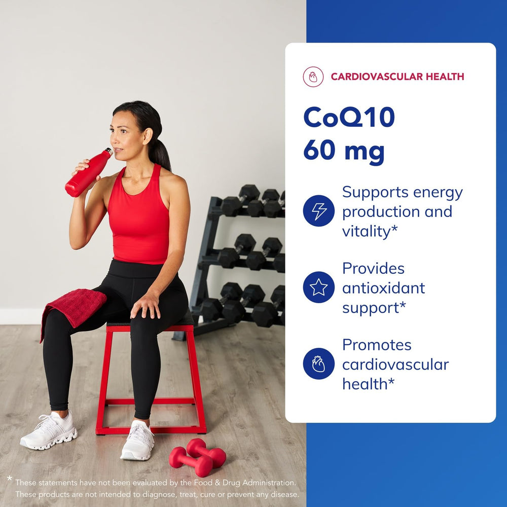 CoQ10 capsules close-up showing convenient daily dosage