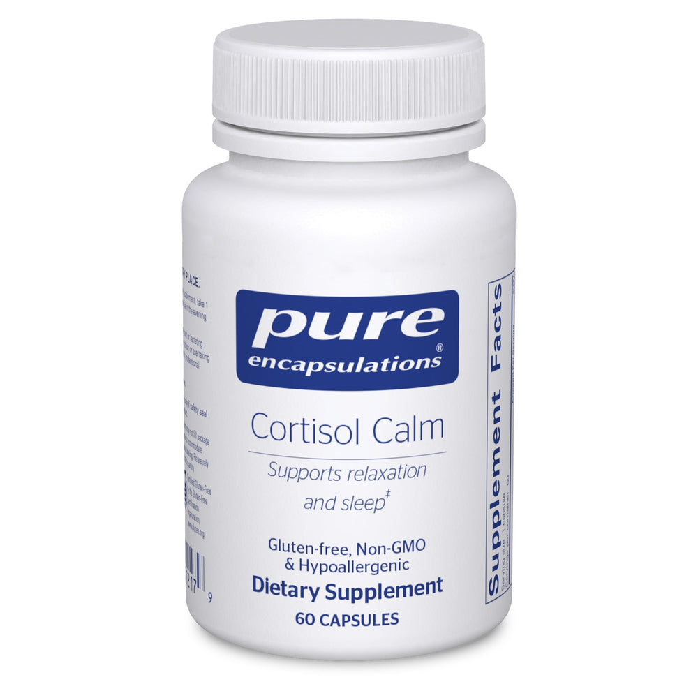 Pure Encapsulations Cortisol Calm bottle shown for daily stress support