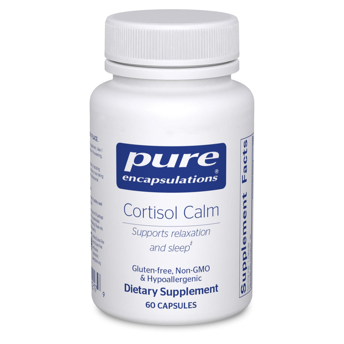 Pure Encapsulations Cortisol Calm bottle shown for daily stress support