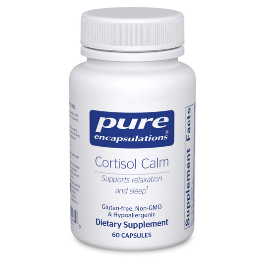 Pure Encapsulations Cortisol Calm bottle shown for daily stress support