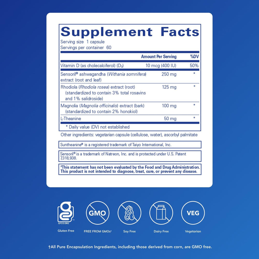 Cortisol Calm capsules closeup for evening relaxation routine