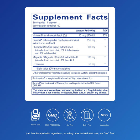 Cortisol Calm capsules closeup for evening relaxation routine