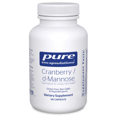 Pure Encapsulations Cranberry D-Mannose bottle for urinary health support in a vegan formula.