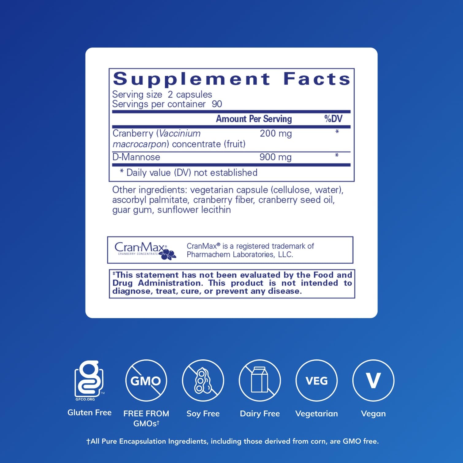 Pure Encapsulations cranberry fruit solids close-up may support urinary tract health