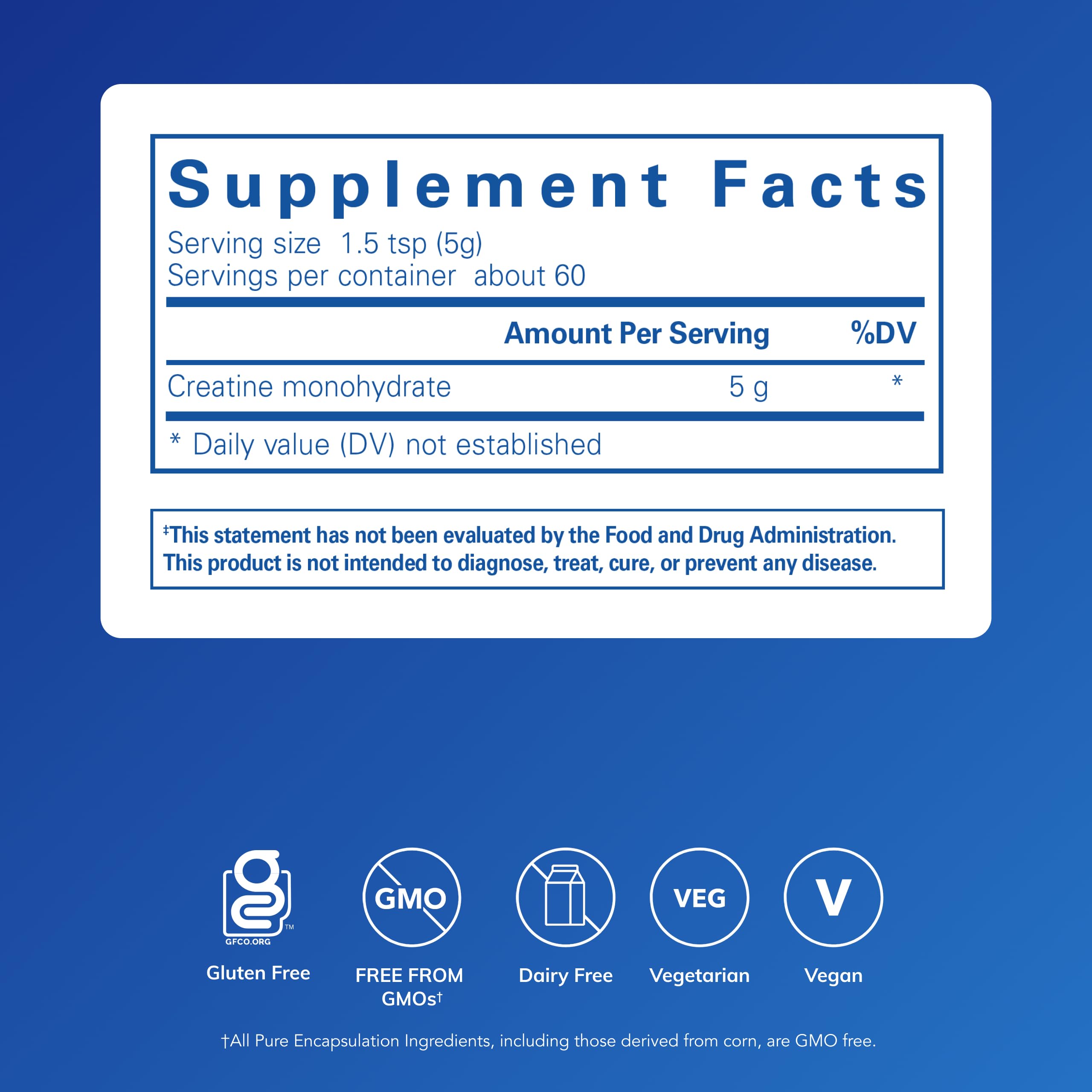 Pure Encapsulations Creatine powder stirred in glass for endurance mix