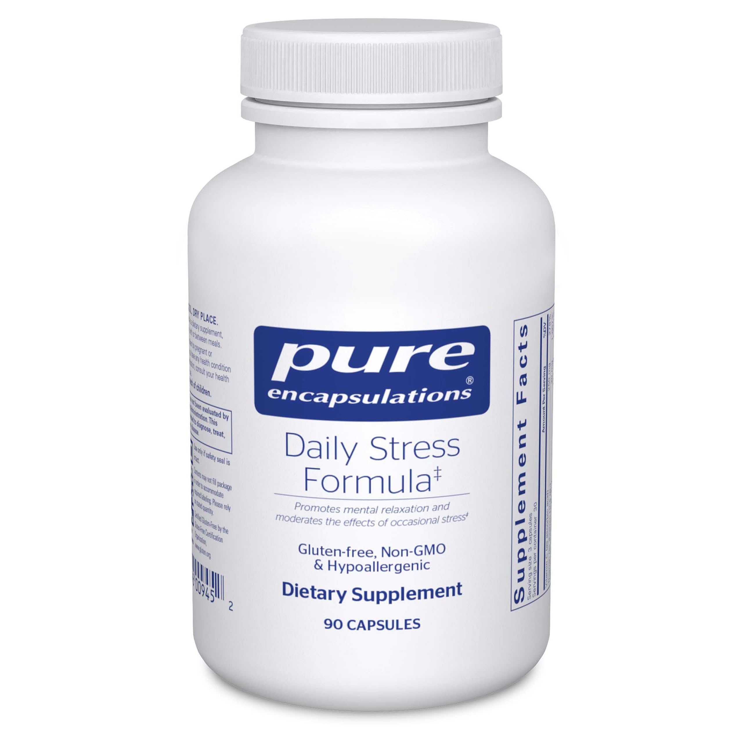 Pure Encapsulations Daily Stress Formula bottle for a calmer daily routine