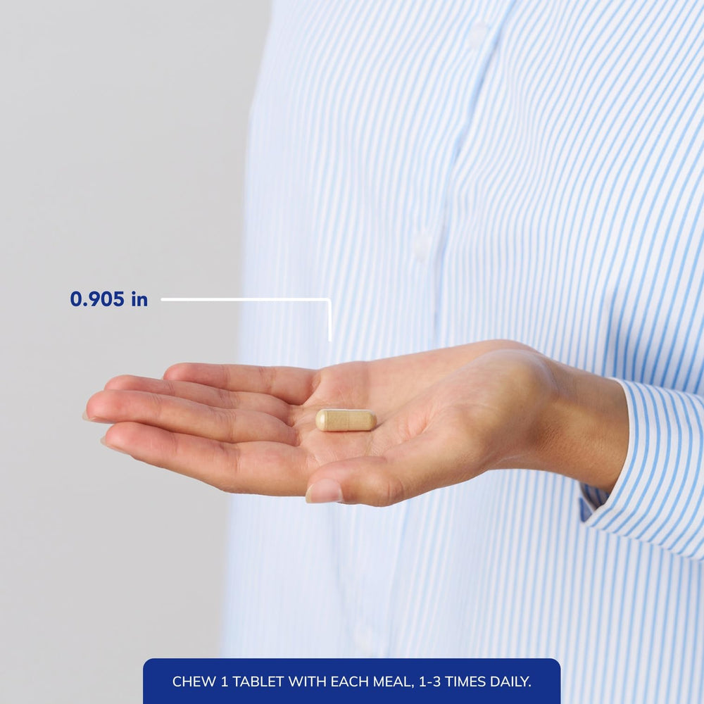Vegetarian-derived enzymes from Pure Encapsulations Digestive Enzyme Chewables for meal digestion.