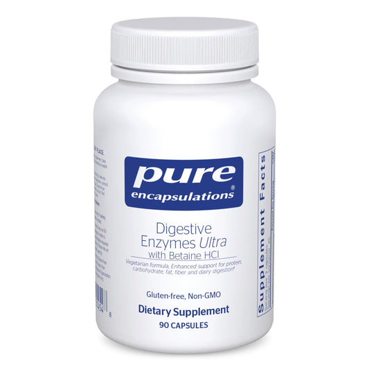 Pure Encapsulations Digestive Enzymes Ultra bottle front view showing broad enzyme blend for digestion
