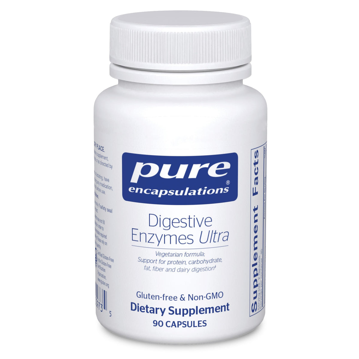 Pure Encapsulations Digestive Enzymes Ultra bottle showing broad-spectrum protein digestion support