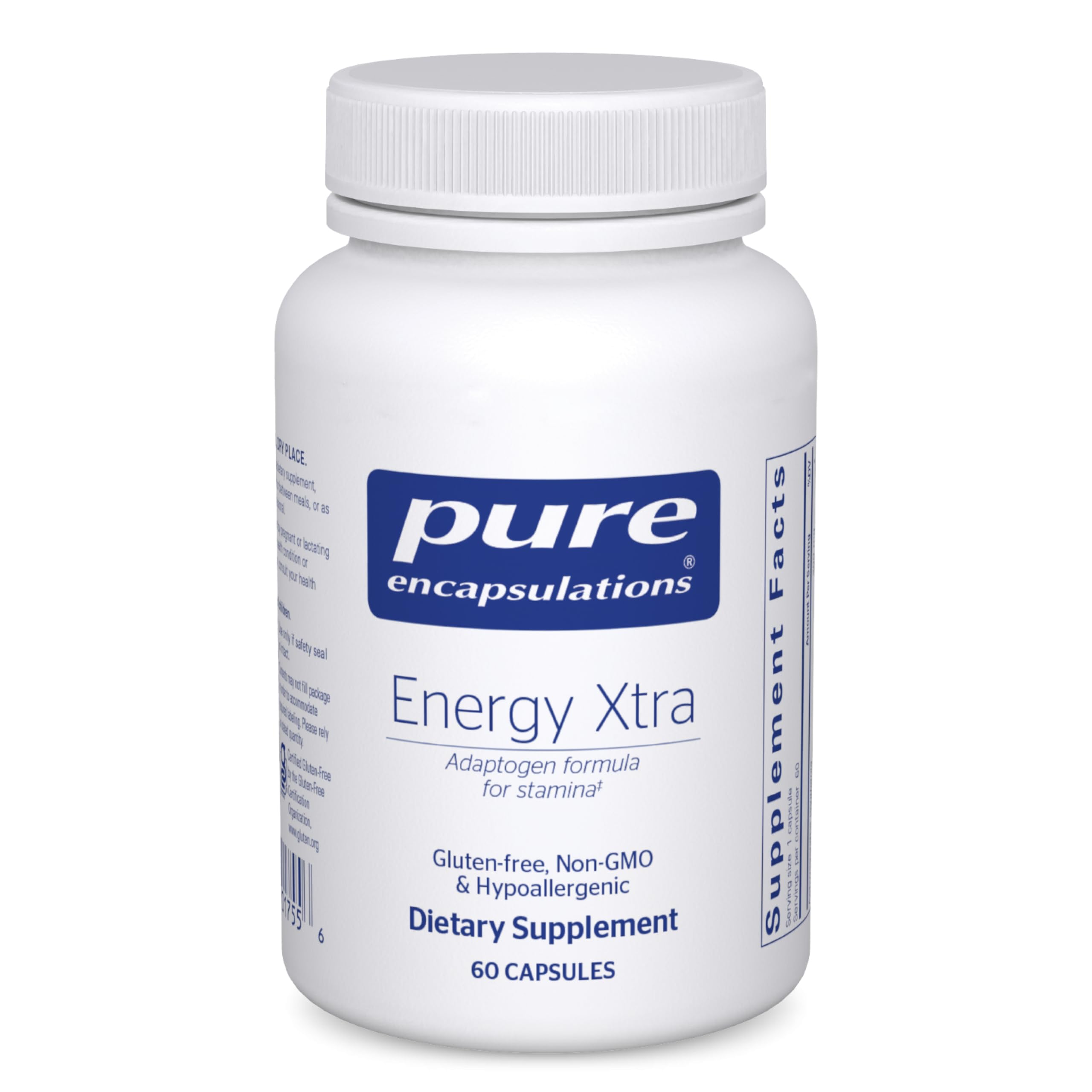 Pure Encapsulations Energy Xtra bottle for easy daily energy support.