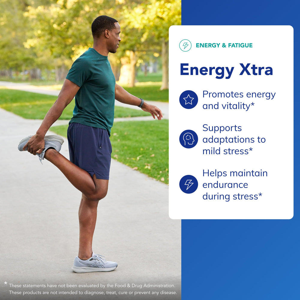 Pure Encapsulations Energy Xtra label detail showing ingredient highlights.