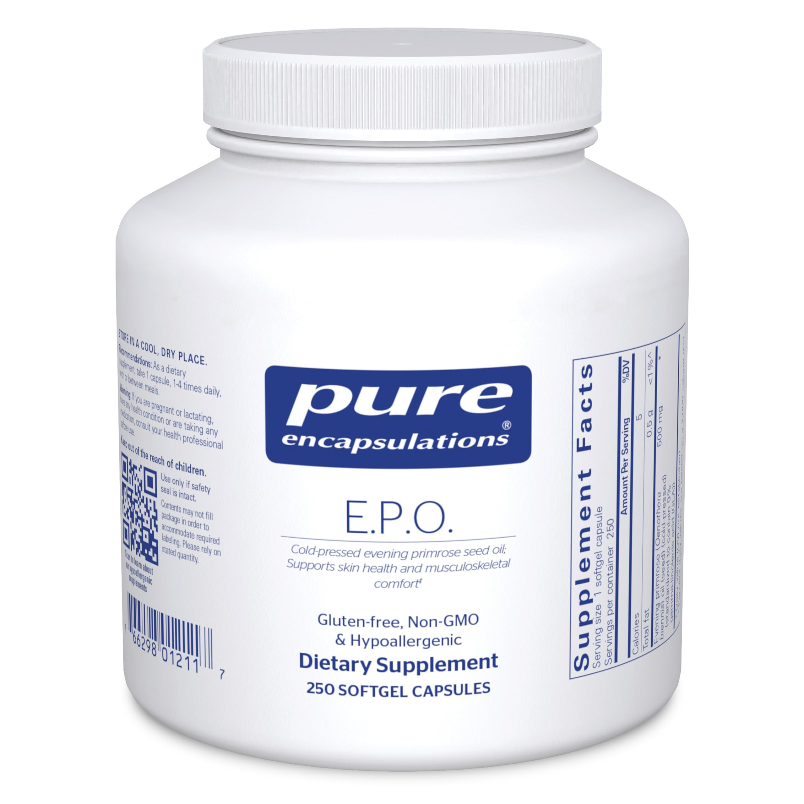 Pure Encapsulations E.P.O. softgel bottle for easy daily use.