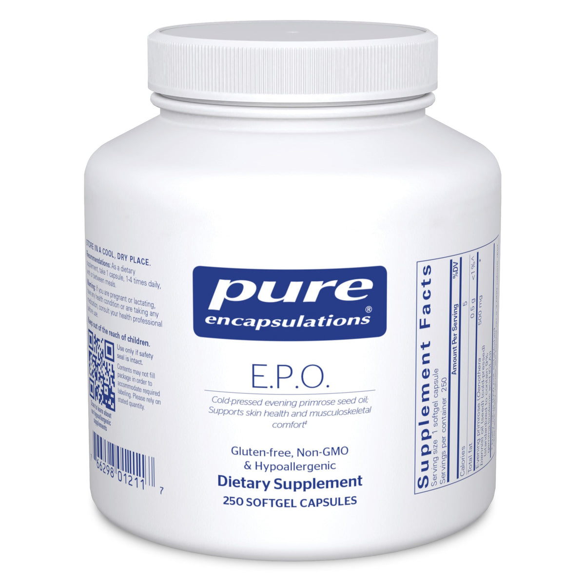 Pure Encapsulations E.P.O. softgel bottle for easy daily use.
