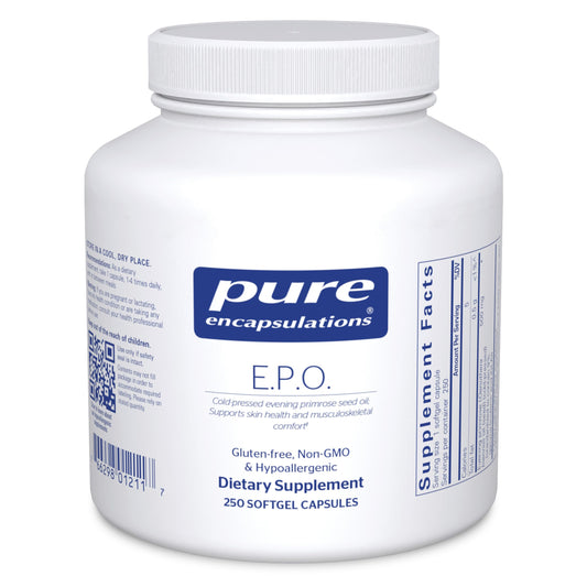 Pure Encapsulations E.P.O. softgel bottle for easy daily use.