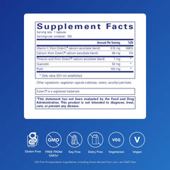 Pure Encapsulations Ester-C & Flavonoids bottle back—calcium and rutin for vascular support.