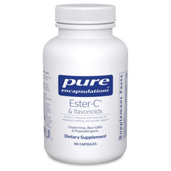 Pure Encapsulations Ester-C & Flavonoids bottle promotes immune system support.