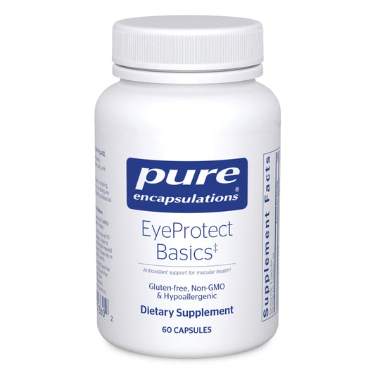 Pure Encapsulations EyeProtect Basics bottle for daily eye support and easy dosing.