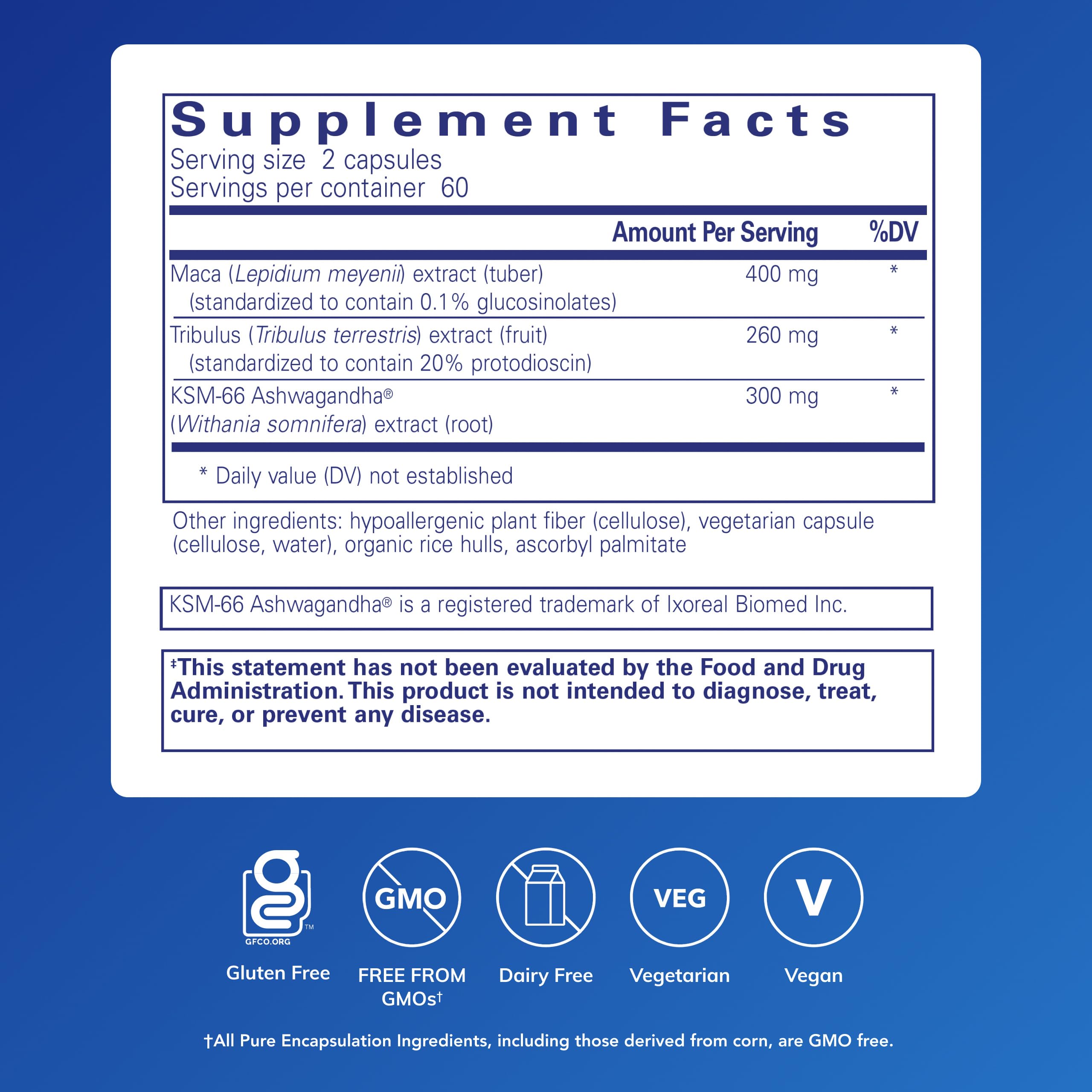 Pure Encapsulations FemiVive ashwagandha-tribulus blend capsules