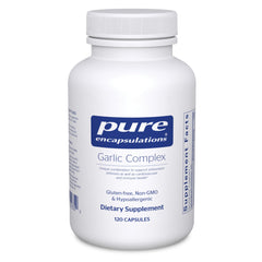 Pure Encapsulations Garlic Complex bottle for convenient daily antioxidant support.
