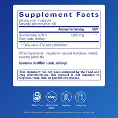Glucosamine sulfate capsules shown for easy daily intake and tissue support