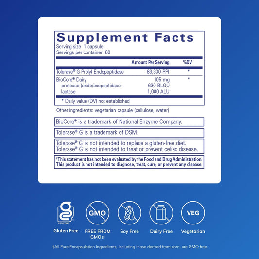 Pure Encapsulations Gluten/Dairy Digest capsules for easy daily enzyme use