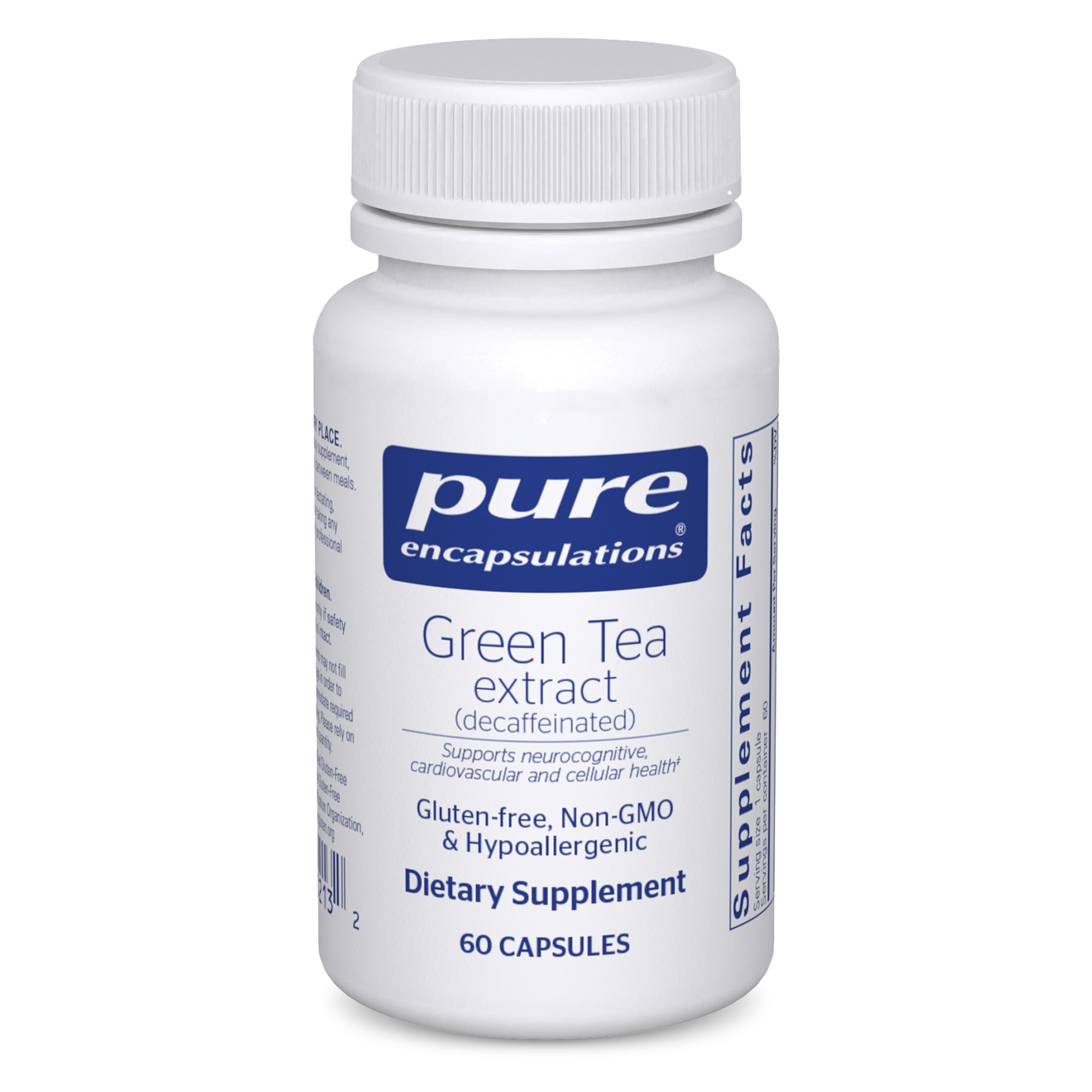 Pure Encapsulations Green Tea Extract decaf bottle for daily antioxidant support