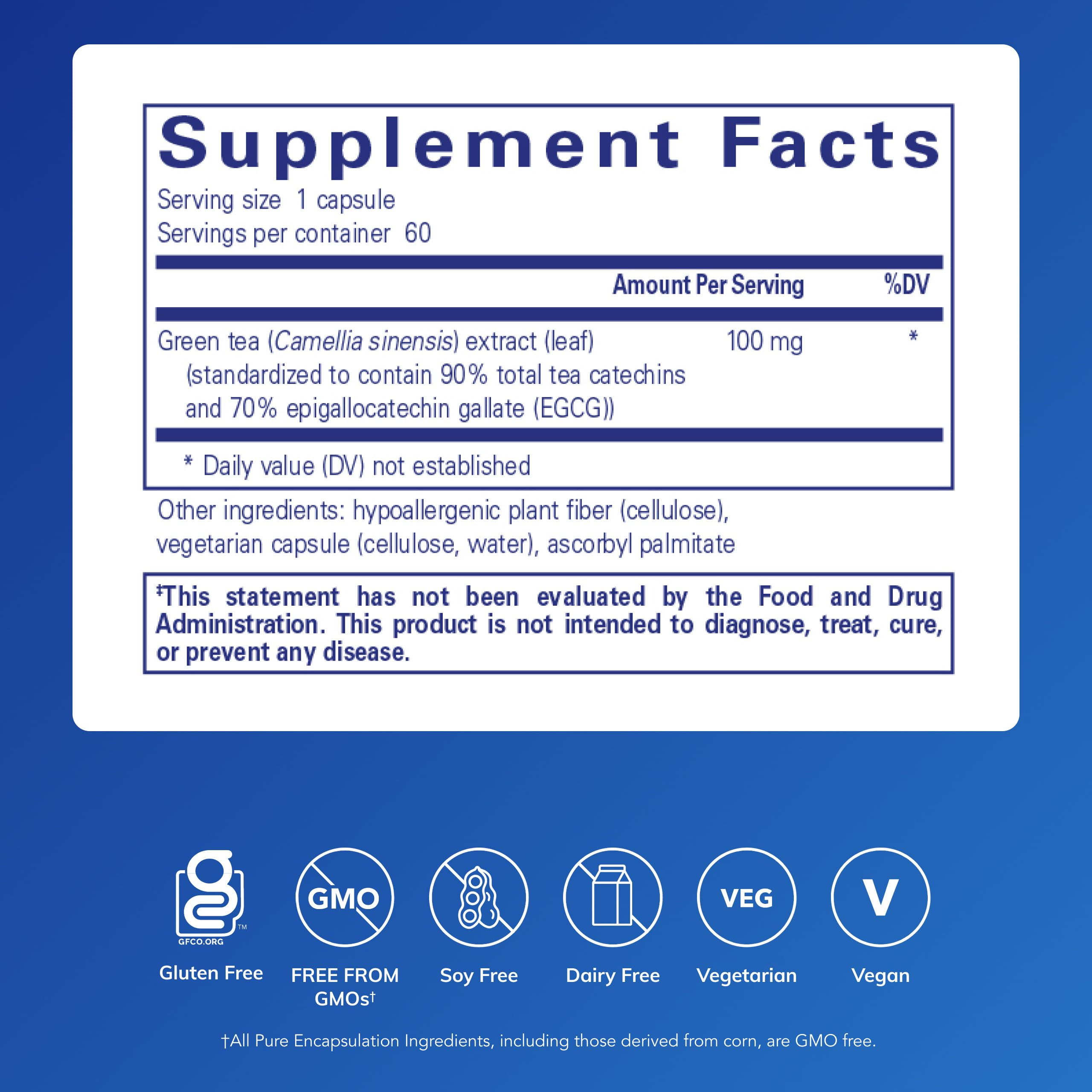 Pure Encapsulations Green Tea Extract capsules ready for daily antioxidant use