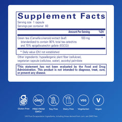 Pure Encapsulations Green Tea Extract capsules ready for daily antioxidant use